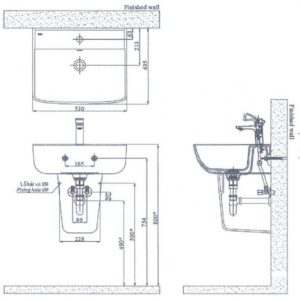 Ảnh công trình thực tế Chậu Rửa Lavabo INAX L-312V/L-298VC Kèm Chân Ngắn Treo Tường