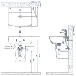 Ảnh công trình thực tế Chậu rửa lavabo treo tường INAX AL-312VFC