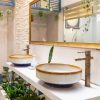 Chậu rửa mặt lavabo Kanly hoa văn nghệ thuật SU312 đặt bàn - ảnh 2