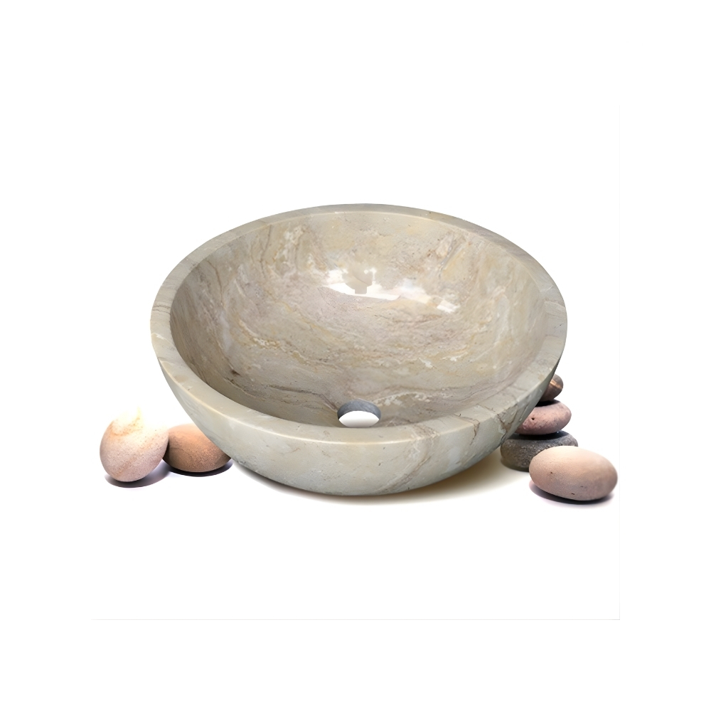 Chậu Rửa Mặt Lavabo Kanly MAR11N Đặt Bàn Đá Tự Nhiên 400×150 mm