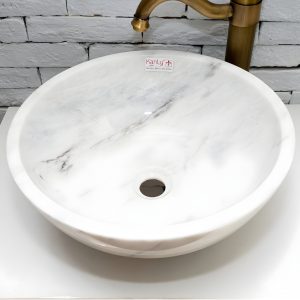 Ảnh công trình thực tế Chậu Rửa Mặt Lavabo Kanly MAR133N Đặt Sàn Trắng Vân Mây