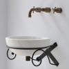 Chậu Rửa Mặt Lavabo Kanly MAR13V Đặt Bàn Đá Trắng Sữa 400×150 mm - ảnh 3
