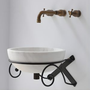 Ảnh công trình thực tế Chậu Rửa Mặt Lavabo Kanly MAR13V Đặt Bàn Đá Trắng Sữa 400×150 mm