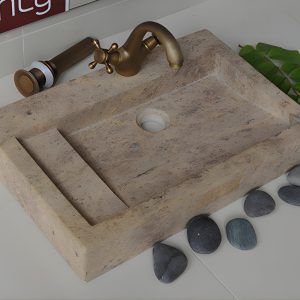 Ảnh công trình thực tế Chậu Rửa Mặt Lavabo Kanly MAR24V Đặt Bàn Đá Tự Nhiên