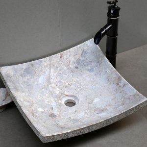 Ảnh công trình thực tế Chậu Rửa Mặt Lavabo Kanly MAR31V Đặt Bàn Đá Tự Nhiên 400×120 mm