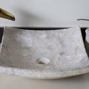 Ảnh công trình thực tế Chậu Rửa Mặt Lavabo Kanly MAR31V Đặt Bàn Đá Tự Nhiên 400×120 mm