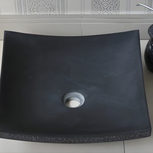 Ảnh công trình thực tế Chậu Rửa Mặt Lavabo Kanly MAR32V Đặt Bàn Đá Tự Nhiên 400×120 mm Màu Đen