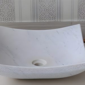Ảnh công trình thực tế Chậu Rửa Mặt Lavabo Kanly MAR33V Đặt Bàn Đá Tự Nhiên 400×120 mm