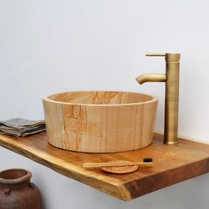 Ảnh công trình thực tế Chậu Rửa Mặt Lavabo Kanly MAR723N Đặt Bàn Đá Marble Tự Nhiên 400×140 mm