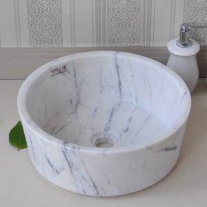 Ảnh công trình thực tế Chậu Rửa Mặt Lavabo Kanly MAR7E3 Đặt Bàn Đá Tự Nhiên 400×150 mm