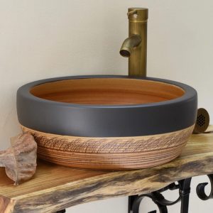 Ảnh công trình thực tế Chậu rửa mặt lavabo Kanly SU015 đặt bàn sứ mỹ thuật 400x150mm