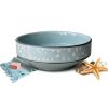 Chậu rửa mặt lavabo màu xanh Kanly SU111 đặt bàn sứ mỹ thuật 400x150mm