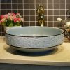 Chậu rửa mặt lavabo màu xanh Kanly SU111 đặt bàn sứ mỹ thuật 400x150mm - ảnh 2