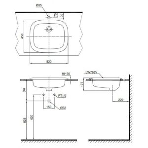 Ảnh công trình thực tế Chậu Rửa Mặt Lavabo TOTO L763#XW Dương Vành