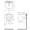 Chậu Rửa Mặt Lavabo TOTO LHT300CR#W Treo Tường Chân Ngắn - ảnh 2