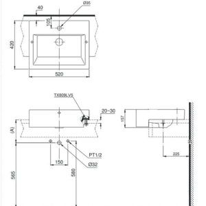 Ảnh công trình thực tế Chậu Rửa Mặt Lavabo TOTO LT647CR#XW Bán Âm Bàn