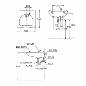 Ảnh công trình thực tế Chậu Rửa Mặt Lavabo TOTO LW103JT1#W/TL220D/T205QN Dành Cho Người Khuyết Tật