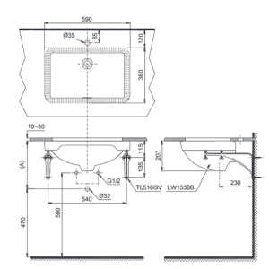 Ảnh công trình thực tế Chậu Rửa Mặt Lavabo TOTO LW1536V#XW/TL516GV Âm Bàn
