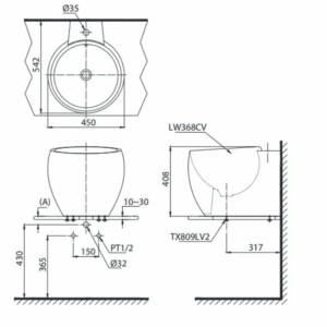 Ảnh công trình thực tế Chậu Rửa Mặt TOTO LT368C#XW Đặt Bàn
