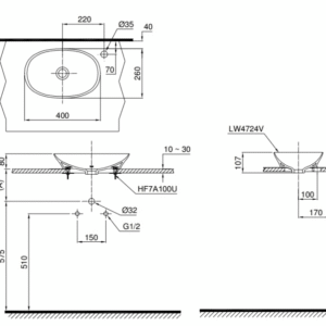 Ảnh công trình thực tế Chậu Rửa Mặt TOTO LT4724#XW Đặt Bàn