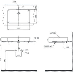Ảnh công trình thực tế Chậu Rửa Mặt TOTO LT952#XW Đặt Bàn