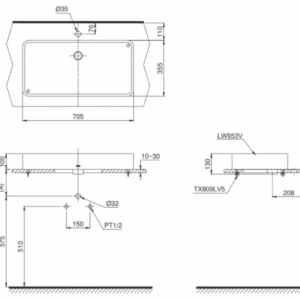 Ảnh công trình thực tế Chậu Rửa Mặt TOTO LT953#W Đặt Bàn