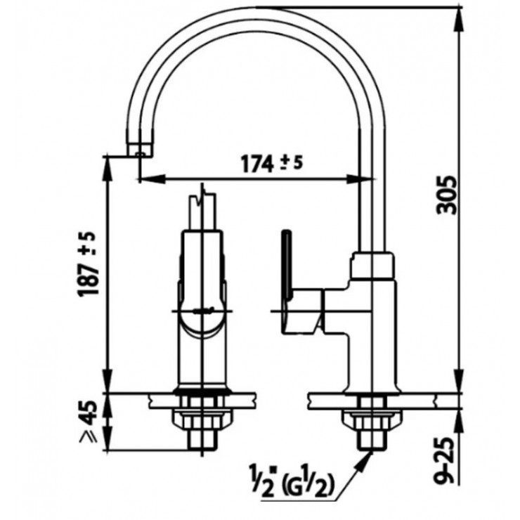 Alternative view of Vòi bếp COTTO CT1117A(HM) Lạnh