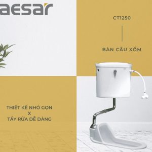 Alternative view of Bồn Cầu Xổm CAESAR CT1250 Kèm Thùng Nước Treo Tường