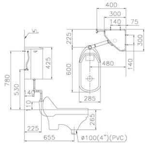 Ảnh công trình thực tế Bồn Cầu Xổm CAESAR CT1250 Kèm Thùng Nước Treo Tường