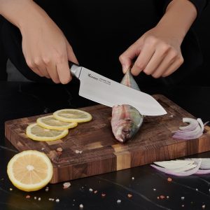 Ảnh công trình thực tế Dao thép Nhật Damascus KONOX Eiko Deba Series 7″ Deba Knife