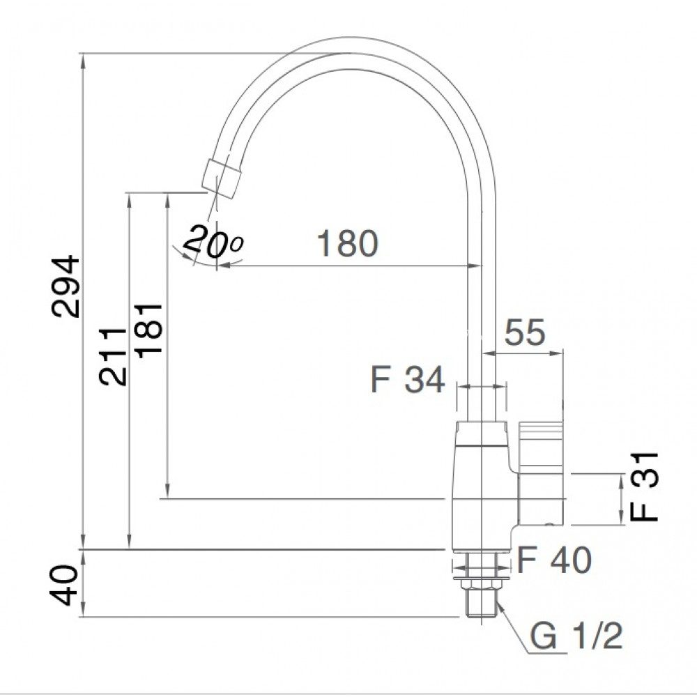 Alternative view of Vòi bếp lạnh INAX SFV-21