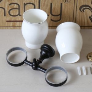 Ảnh công trình thực tế Giá để cốc đôi bằng đồng Kanly GCK08B