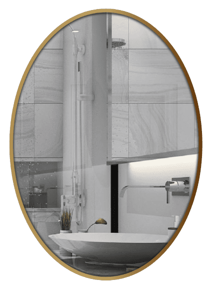 Gương GLS F12E30 Ellipes Viền Nhôm Vàng Gold Dòng F 50x70cm