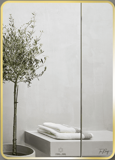 Gương GLS F12R30 Chữ Nhật Viền Nhôm Vàng Gold Dòng F 50x70cm