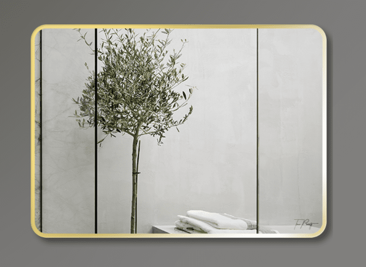 Gương GLS F13R60 Chữ Nhật Viền Nhôm Vàng Hồng Rose Dòng F Ngang 80x60cm