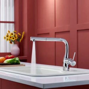 Ảnh công trình thực tế Vòi rửa chén dây rút NOBIBOX JAPA NX996