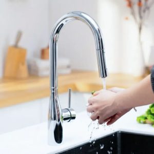 Ảnh công trình thực tế Vòi rửa chén dây rút NOBIBOX JAPA NX998
