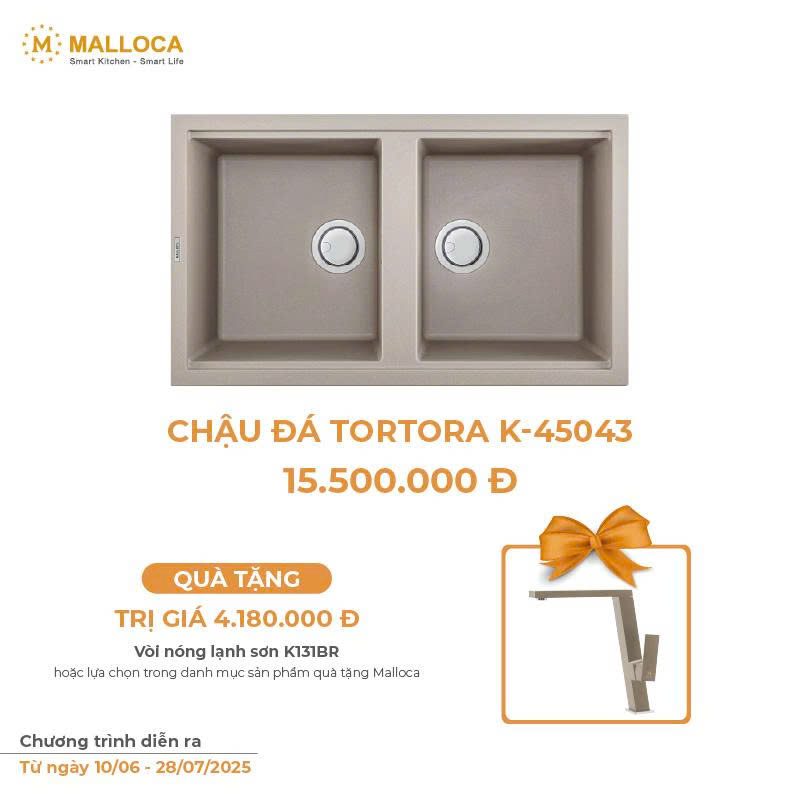 Chậu Rửa Chén Đá MALLOCA TORTORA K-45043 Màu Đất