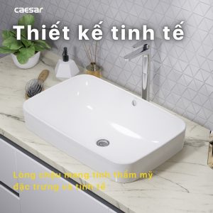 Ảnh công trình thực tế Lavabo Caesar đặt trên bàn L5262