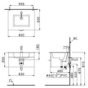 Ảnh công trình thực tế Lavabo CAESAR LF5030 Đặt Bàn