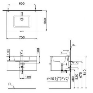 Ảnh công trình thực tế Lavabo CAESAR LF5032 Đặt Bàn