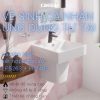 Lavabo treo tường Caesar LF5263/PF2463 chân lửng - ảnh 2