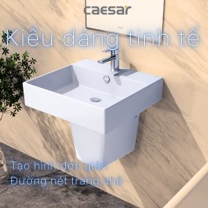 Ảnh công trình thực tế Lavabo treo tường Caesar LF5263/PF2463 chân lửng