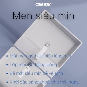 Ảnh công trình thực tế Lavabo treo tường Caesar LF5263/PF2463 chân lửng