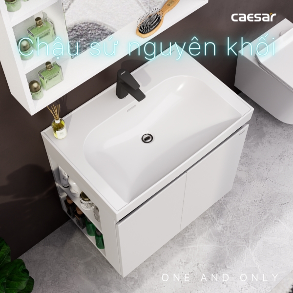 Ảnh công trình thực tế Tủ lavabo Caesar LF5357/EH15357CLV 70cm màu trắng hộc trái