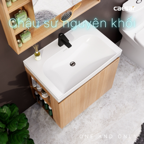 Ảnh công trình thực tế Tủ lavabo Caesar LF5357/EH15357CLW7V 70cm màu vân gỗ hộc trái