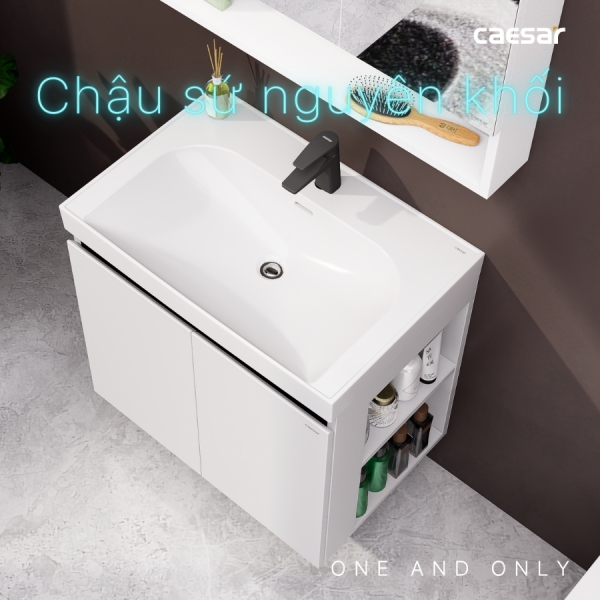 Ảnh công trình thực tế Tủ lavabo Caesar LF5357/EH15357CRV 70cm màu trắng hộc phải