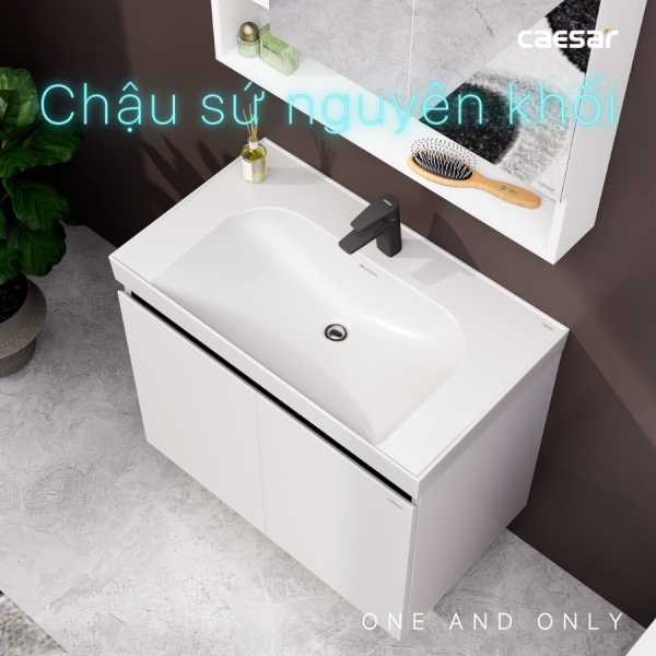 Ảnh công trình thực tế Tủ lavabo Caesar LF5358/EH15358CLV 80cm màu trắng hộc trái