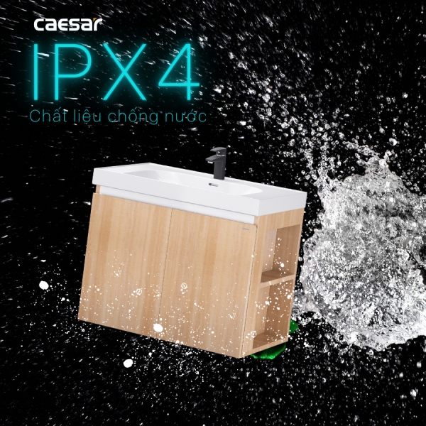 Ảnh công trình thực tế Tủ lavabo Caesar LF5358/EH15358CRW7V 80cm màu vân gỗ hộc phải