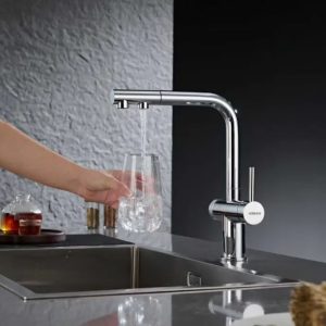 Ảnh công trình thực tế Vòi rửa chén dây rút 3 đường nước NOBIBOX MIRA NX333